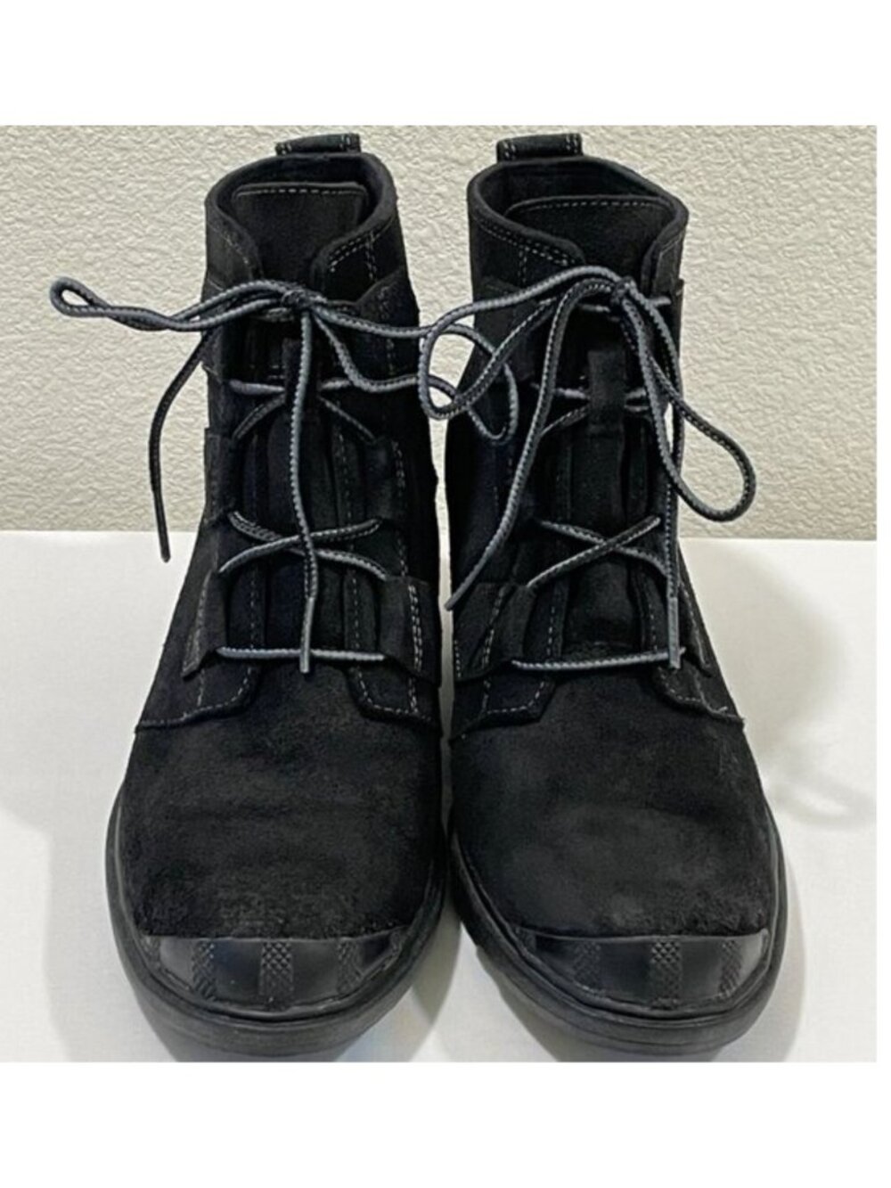 SOREL Toronto Black Waterproof Oiled Suede Wedge Ankle Boot Women 9/40